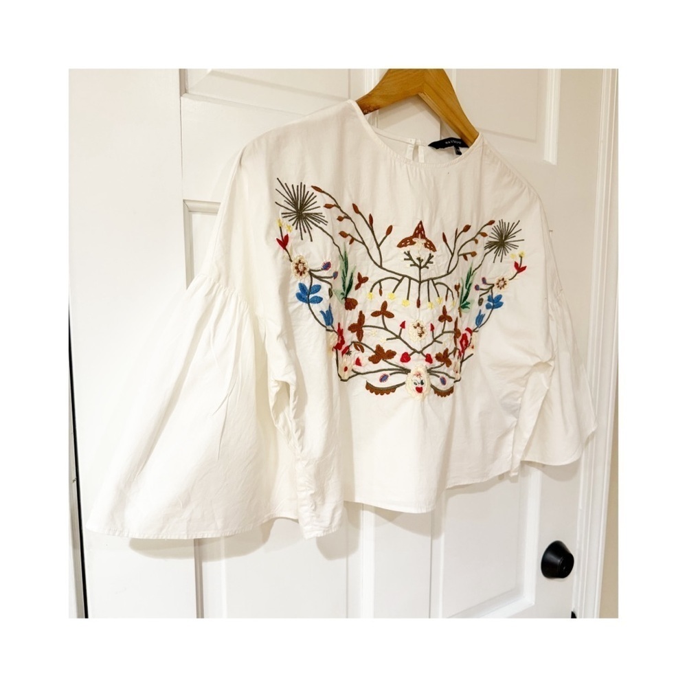 Walter Baker Blouse Womens XSmall Flower Embroidery XS - Picture 2 of 7